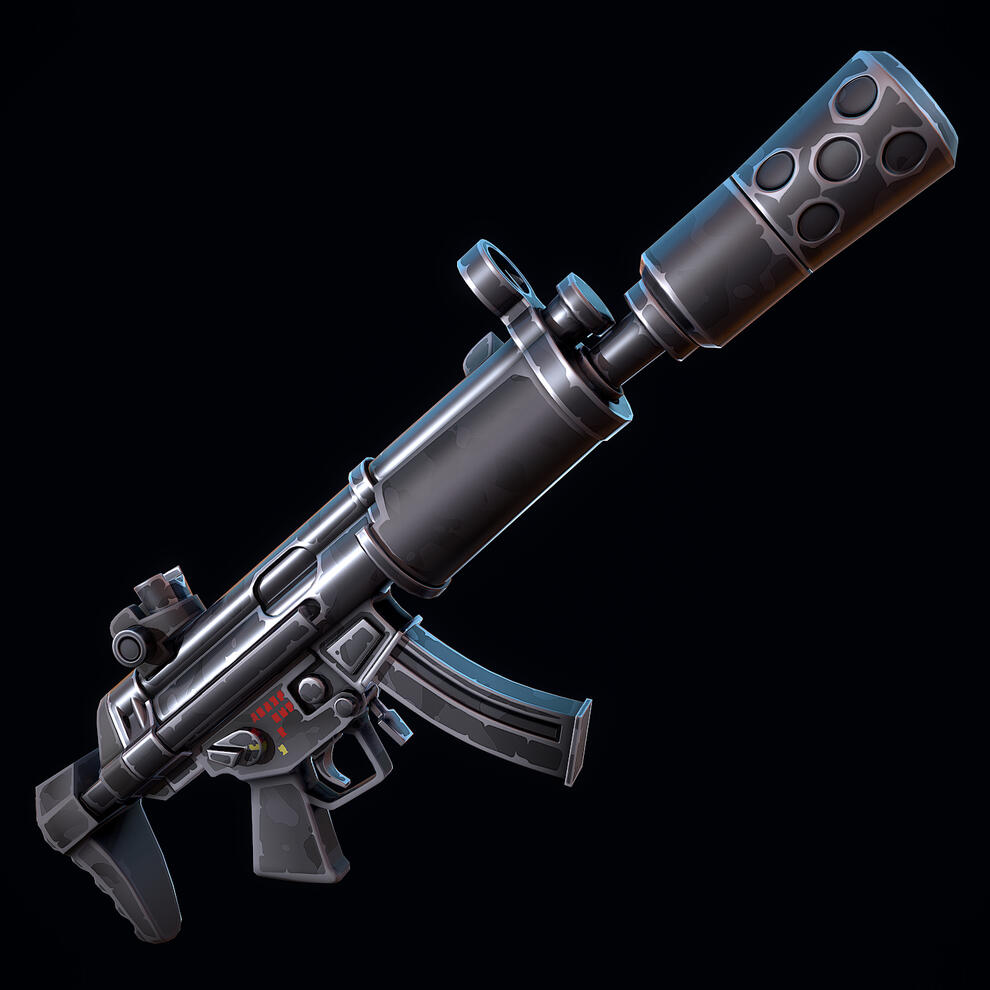 Stylized Suppressed Machine Gun