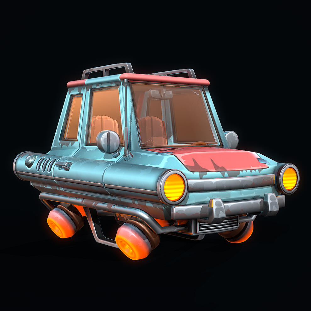Stylized Retro-Futuristic Car