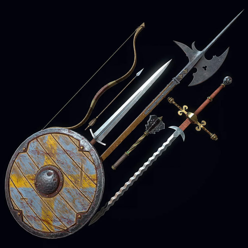 Collection of Medieval Melee Weapons Collection of Medieval Melee Weapons